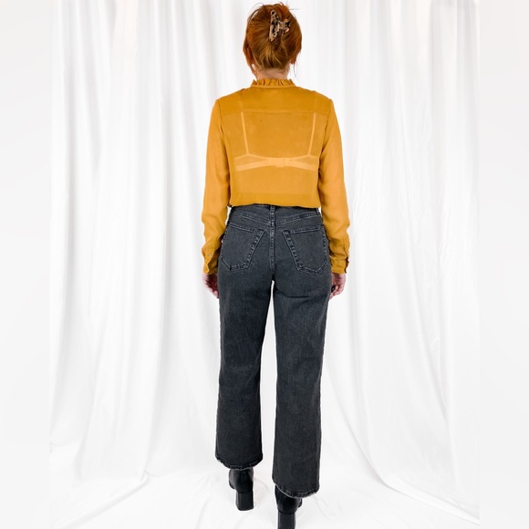 Long Sleeve See Thru Blouse • Yellow - Picture 9 of 9